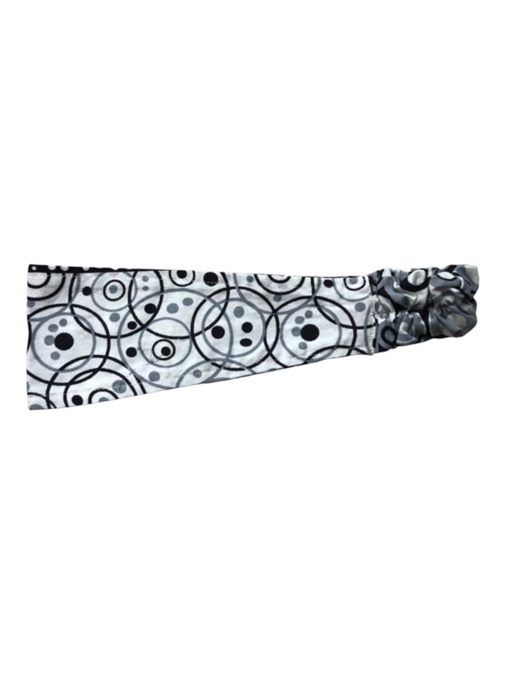 Headband African Fabric Cotton Ethnic Thick Elastic Back Stretch Black White